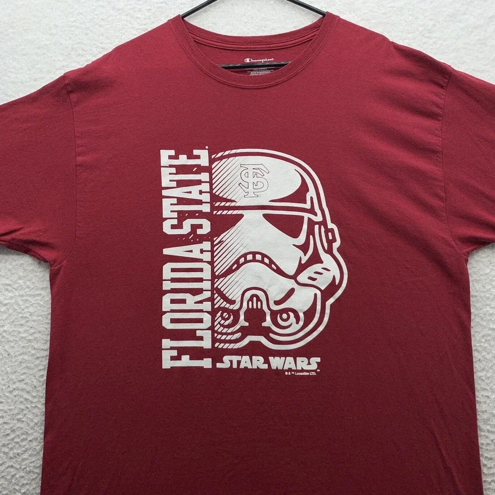 Champion FSU Seminoles T-Shirt Mens XL Red Star Wars Storm Trooper Florida State - Picture 2 of 8
